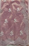 The Malini Ira: Mauve-Rose Tissue Organza Saree