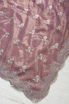 The Malini Ira: Mauve-Rose Tissue Organza Saree