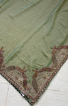 The Ananya Mayura: Pistachio Green Handworked Georgette Saree