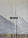 The Ivory Aranya: Ivory Tussar Cotton Silk Saree With Multi-Color Tribal Embroidery