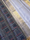 The Charcoal Chitra: Charcoal Grey Cotton Silk Saree With Muted Gold Zari Borders
