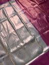 The Maya Vilasa: Gunmetal Grey & Magenta Softy Tissue Saree