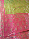 The Vasundhara Sparkle: Olive Green Banarasi Silk Saree With Swarovski Diamonds