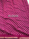 The Indigo Ikat: Indigo Blue Mul Mul Cotton Saree with Vibrant Fuchsia Pink Panelled Pallu