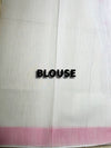The Rohini Mayura: Pristine White & Candy Pink Cotton Saree