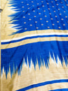 The Neelambari Mayura: Royal Blue & Tussar-Beige Linen Saree
