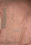 The Pastel Meadow: Nude Peach Drape with Scalloped Borders & Multi-Color Floral Hand-Embroidery