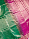 The Devika Mayura: Parrot Green & Rani Pink Kanchipuram Silk Saree