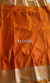 The Sunrise Loom: Honey Gold Leheriya Kanchipuram Saree with Classic Zari Brocade