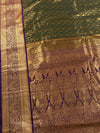 The Mridula Vilasa: Olive Green & Royal Purple Kanchipuram Silk Saree