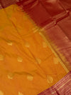 The Mangala Vilasa: Golden Yellow & Crimson Red Kanchipuram Silk Saree
