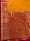 The Mangala Vilasa: Golden Yellow & Crimson Red Kanchipuram Silk Saree