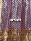 The Rukmini Vilasa: Champagne Gold & Plum Wine Kanchipuram Tissue Silk Saree