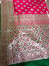 The Rudrani Mayura: Scarlet Red & Emerald Banarasi Silk Saree