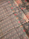 The Earthen Udgam: Cocoa Brown Cotton Silk Saree With Ajrakh Inspired Printed Pallu