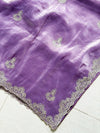 The Anvi Riva: Dusty Lavender Embroidered Scalloped Saree