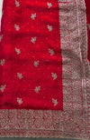 The Tara Riva: Crimson Berry Embroidered Saree