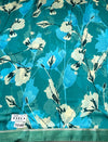 The Tarini Riva: Ocean Teal & Sky Blue Floral Printed Saree