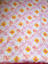 The Gulabi Jaal: Ivory & Rani Pink Bandhani Inspired Geometic Printed Saree
