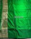 The Kashi Confluence: Royal Purple Banarasi Saree with Sea Green Contrast & Geometric Shikargah Jaal