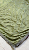The Olive Shimmer: Olive Green Saree With Hand-Worked Borders