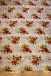 The Basanti Vatika: Cream & Mustard English Floral Printed Saree