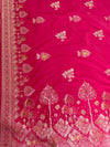 The Rohini Vilasa: Rani Pink & Antique Gold Silk Saree