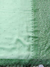 The Avani Vilasa: Mint Green Embroidered Georgette Saree