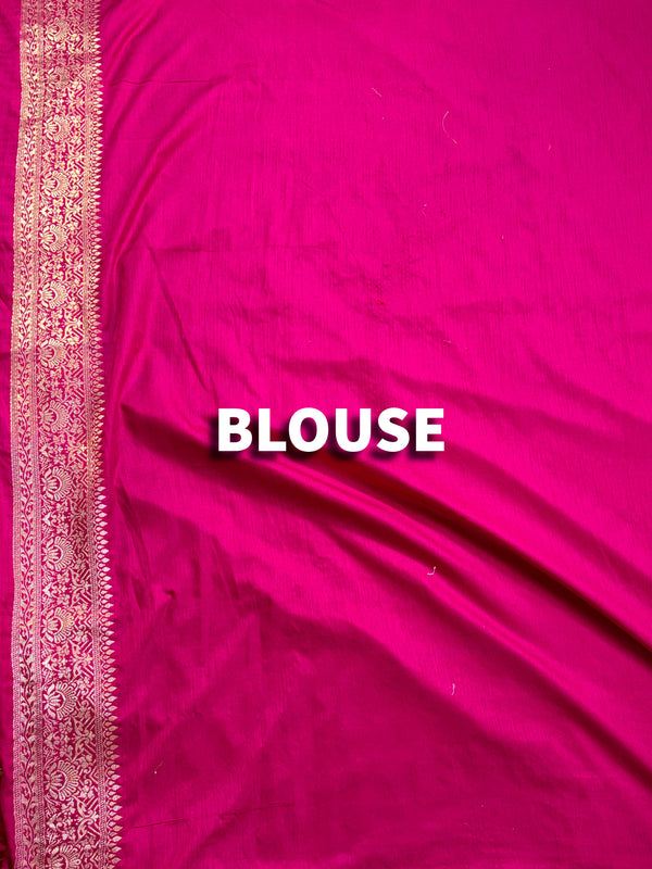 The Pavitra Vilasa: Rani Pink Woven Silk Saree