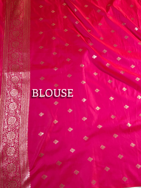 The Gulabi Rani: Magenta & Antique Gold Banarasi Inspired Woven Saree