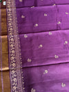 The Malvika Riva: Plum Purple Handloom Cotton Saree with Antique Gold Zari