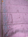 The Lilac Arbour: Pastel Mauve Cotton Saree with Delicate Chikankari-Inspired Embroidery