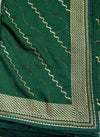 The Emerald Wave: Bottle Green Leheriya-Inspired Saree with Champagne Gold Border