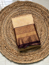 The Kalyani Vilasa: Cream & Coffee Brown Kanchipuram Silk Saree