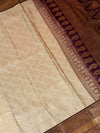 The Kalyani Vilasa: Cream & Coffee Brown Kanchipuram Silk Saree