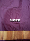 The Madhavi Vilasa: Chartreuse Olive & Royal Purple Kanchipuram Silk Saree