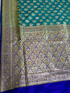 The Nilambari Vilasa: Peacock Teal & Royal Blue Banarasi Silk Saree