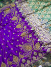 The Vaiminika Vilasa: Royal Purple & Emerald Green Banarasi Silk Saree