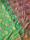 The Meenakshi Vilasa: Emerald Green Patola & Bandhani Saree
