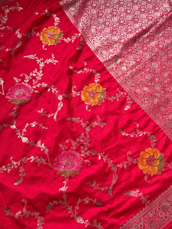 The Kalyani Vilasa: Crimson Red Woven Saree