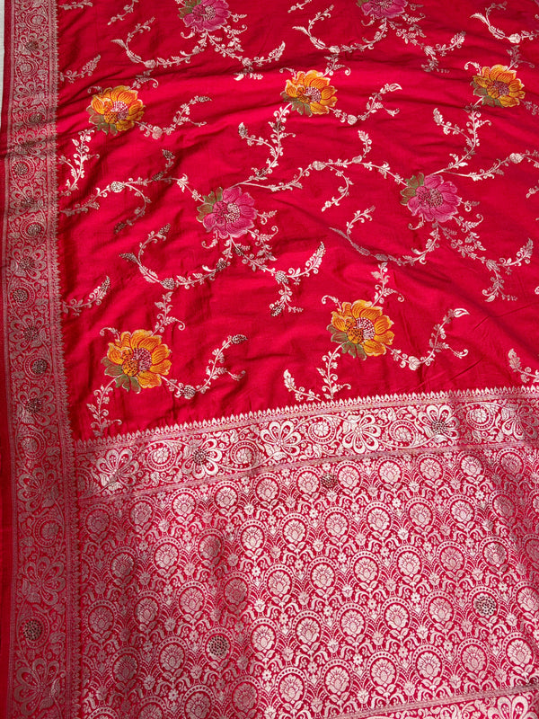 The Kalyani Vilasa: Crimson Red Woven Saree