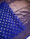 The Royal Nilambari: Royal Blue & Gold Zari Heritage Saree