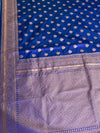 The Royal Nilambari: Royal Blue & Gold Zari Heritage Saree