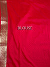 The Kashi Mayura: Scarlet Crimson & Heritage Gold Brocade Saree