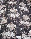 The Espresso Meadow: Dark Brown Premium Saree with Vintage Floral Print