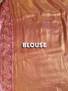 The Mrinmayi Vilasa: Sage Mint & Wine Banarasi Tissue Silk Saree