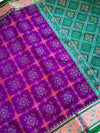 The Vaishnavi Riva: Royal Purple & Emerald Green Patola Printed Saree