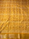 The Mustard Avani: Ochre & Sage Raw Silk Printed Saree