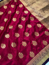 The Rajeshwari Vilasa: Deep Maroon & Antique Gold Woven Saree