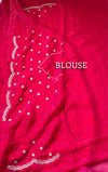 The Crimson Gala: Deep Rani Pink Georgette Saree with Scalloped Thread Work Border